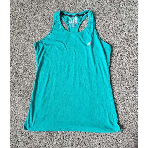 Adidas Climalite Ultimate Tank Top Sporty Racerback womens size medium green - Picture 1 of 6